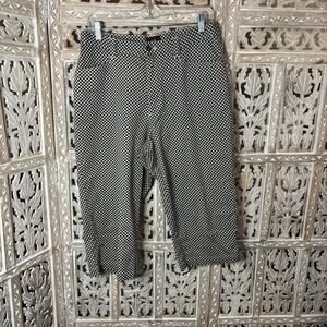 LEE Jeans Capri Pants Mid-Calf Women's Stretch Black & White Gingham size 10P